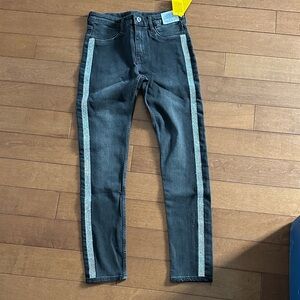 H&M Kids Black Jeans with Blue Stripe
